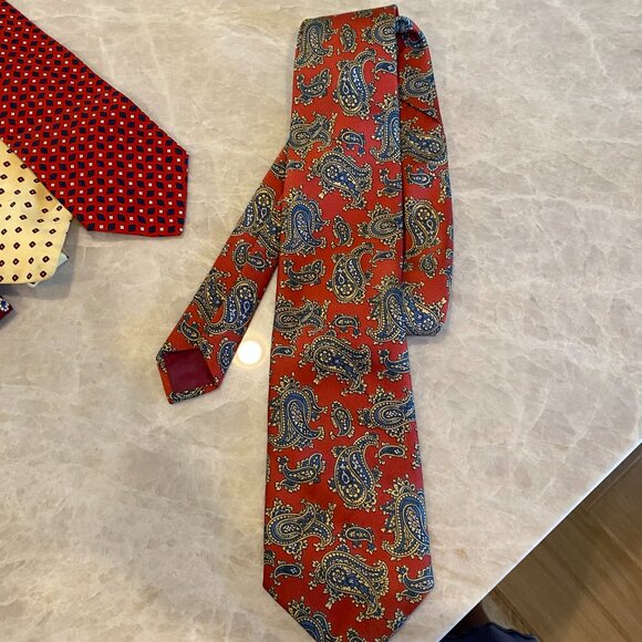 15 High End Patterned Silk Ties Brooks Brothers, YSL, Valentino, Hastings - Picture 7 of 15
